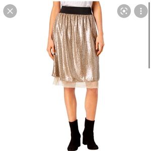 Free People Gold Sequin Skirt